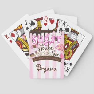 Custom Sugar & Spice Girls Roze Speelkaarten