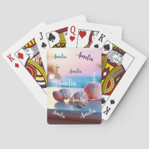Custom Summer Beach Elegant Pokerkaarten