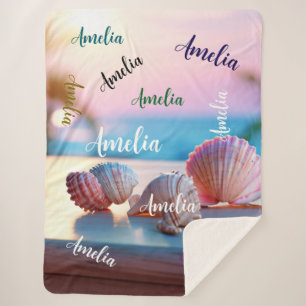 Custom Summer Beach Elegant Sherpa Deken