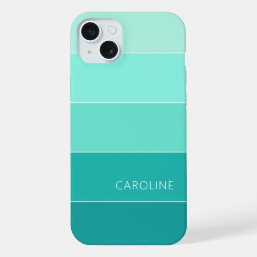 Custom Summer Blue Aqua Ocean Turquoise Stripes (Verso)