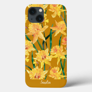 Custom Summer Daffodil Pattern iPhone 13 Hoesje