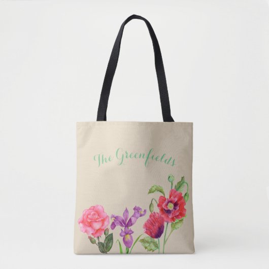 Custom Summer Flowers Canvas tas (Voorkant)