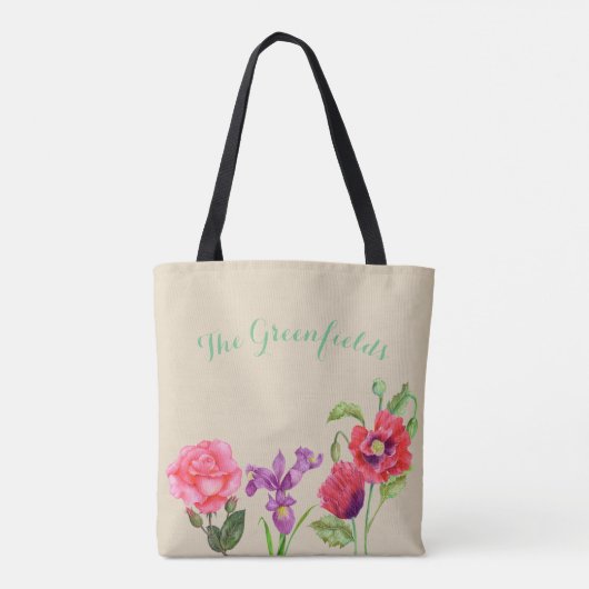 Custom Summer Flowers Canvas tas (Achterkant)