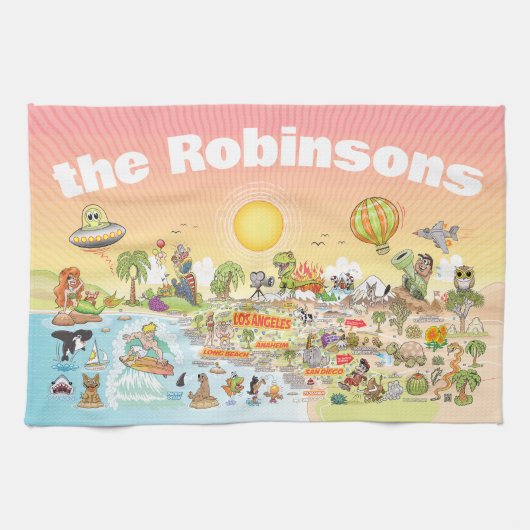 Custom Sunny California Theedoek (Horizontaal)