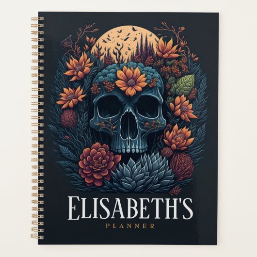 Custom Sunset Bloem cactus woestijn schedel Planner (Voorkant)