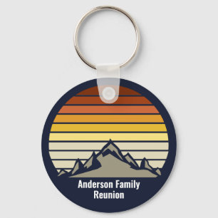 Custom Sunset Mountain Family Reunion Monogram Sleutelhanger