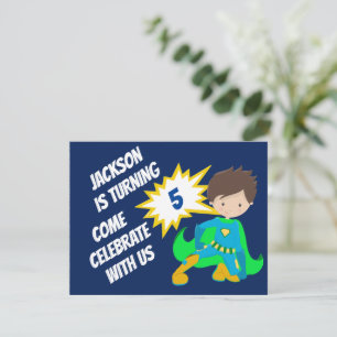 Custom Superheld Action Hero Kids Birthday Party Kaart