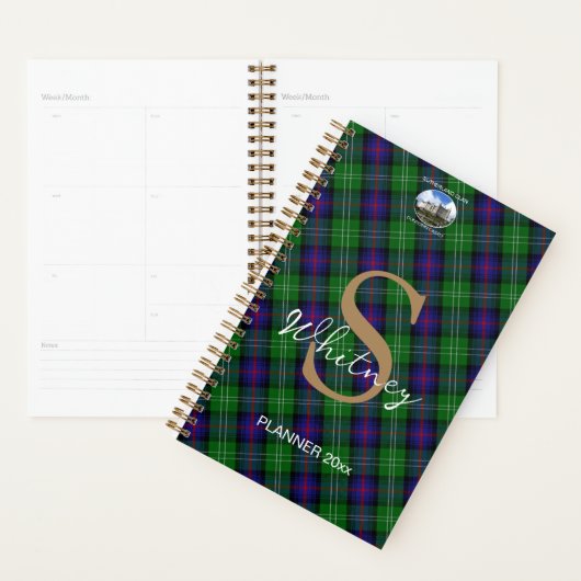 Custom Sutherland Schotse Tartan Maandelijks Weekb Planner (Display)