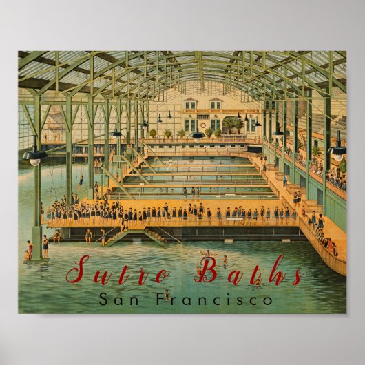 Custom Sutro Baths San Francisco California 1885 Poster (Voorkant)