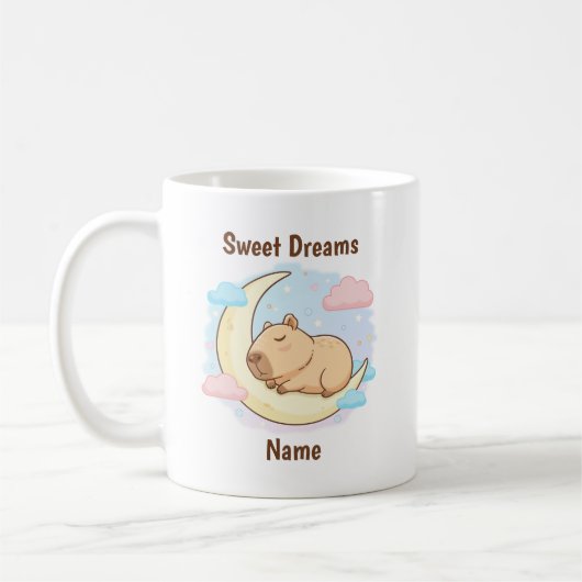 Custom Sweet Dreams Capybara Mug (Gauche)