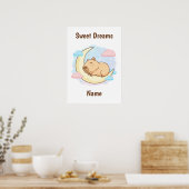 Custom Sweet Dreams Capybara Poster (Cuisine)
