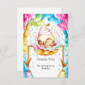 Custom Sweet Magic Ice Cream Verjaardag Bedankkaart (Voorkant / Achterkant)