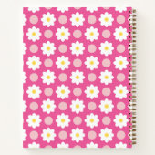 Custom Sweet Pink Retro Floral Pattern Notitieboek (Achterkant)