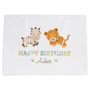 Custom Sweet Safari Gift Bag Groot Cadeauzakje