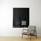 Custom Table Runner Banner Black Business QR Code Wandkleed (In situ)