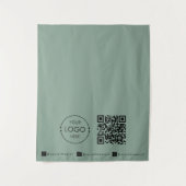 Custom Table Runner Banner Green Business QR Code Wandkleed (Voorkant)
