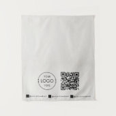 Custom Table Runner Banner Linen Business QR Code Wandkleed (Voorkant)