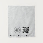 Custom Table Runner Banner Linen Business QR Code Wandkleed (Voorkant)
