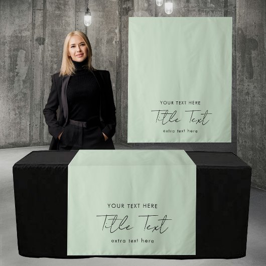 Custom Table Runner Banner Modern Script Green Wandkleed