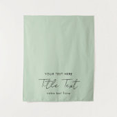 Custom Table Runner Banner Modern Script Green Wandkleed (Voorkant)