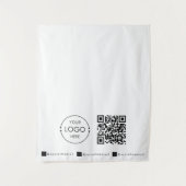 Custom Table Runner Banner White Business QR Code Wandkleed (Voorkant)
