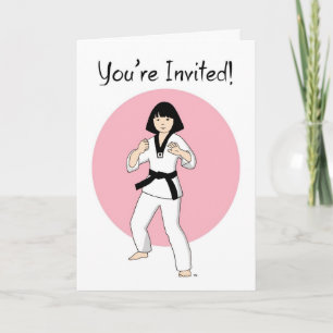 Custom Tae Kwon Do Princess Party-uitnodigingen