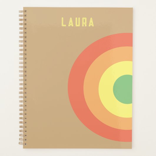 Custom Target Rainbow Pink, Mocha Brown Planner (Voorkant)