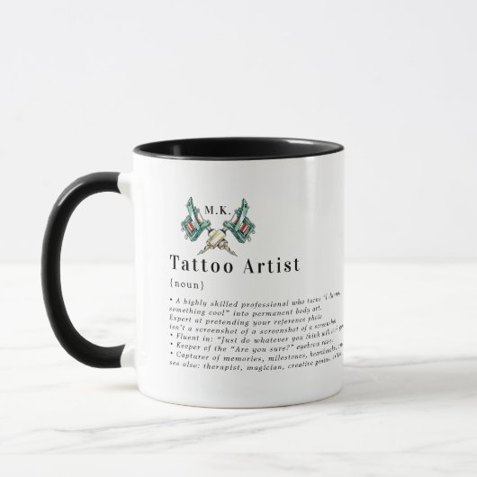 Custom Tattoo Artist Definition Personalized Mug (Gauche)