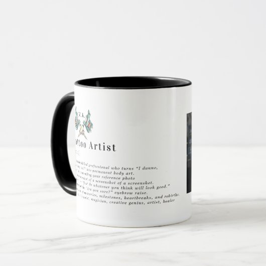 Custom Tattoo Artist Definition Personalized Mug Mok (Voorkant links)