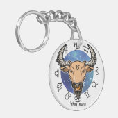 Custom Taurus & Capricorn Zodiac Keychain (Voorkant Links)
