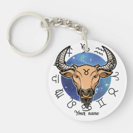 Custom Taurus & Capricorn Zodiac Keychain