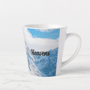 Custom Tea Coffee Heavens Tekst Sky Blue afbeeldin Latte Mok