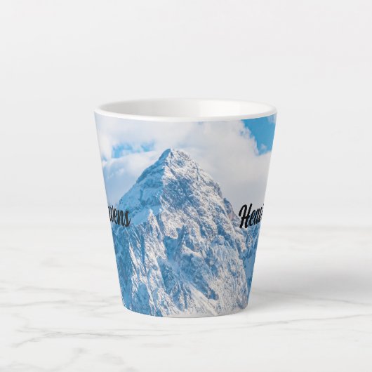 Custom Tea Coffee Heavens Tekst Sky Blue afbeeldin Latte Mok (Voorkant)