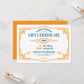 Custom Teacher Appreciation Gift Certificate Kaart (Voorkant / Achterkant in situ)