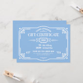 Custom Teacher Appreciation Gift Certificate Kaart (Voorkant / Achterkant in situ)