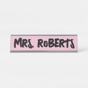 Custom Teacher Desk Name Plate pink Bureau Naambordje