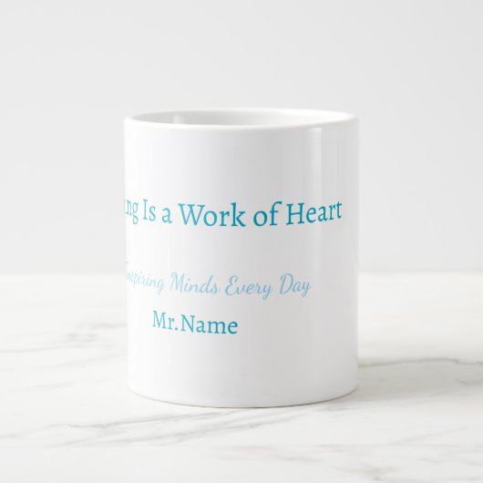 Custom Teacher Gift Mug  Extra Grote Beker (Voorkant)