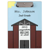 Custom Teacher Grade School House Klembord (Voorkant)