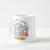 Custom Teacher Name Floral Mug "Teach Love Grow" Koffiemok (Voorkant links)
