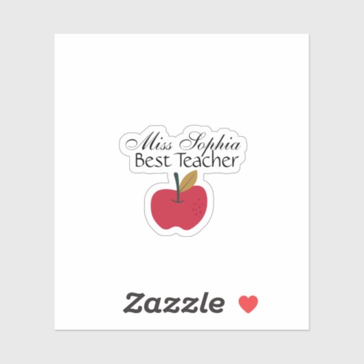 Custom Teacher Name Sticker | Teacher Appreciation (Feuille)