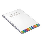 Custom Teacher Notebook – Rainbow Crayon Name Desi Notitieboek (Rechterzijde)