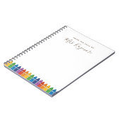 Custom Teacher Notebook – Rainbow Crayon Name Desi Notitieboek (Linkerzijde)