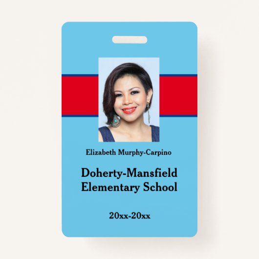 Custom Teacher Photo ID Badge – Schoolbeveiliging (Voorkant)