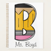 Custom Teacher Planner with Pencil Initial (Devant)