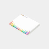 Custom Teacher Sticky Notes – kleurrijk potlood (Schuin)