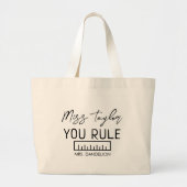 Custom Teacher Tas: Perfect Wiskunde Gift Grote Tote Bag (Voorkant)