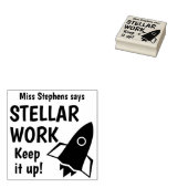 Custom Teacher zegt Stellar Work Keep It Up Rubberstempel (Gestempeld)