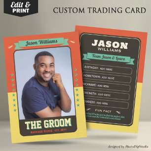Custom Team Groom Kaarten Groomsmen Trading Kaarte Contactkaartje