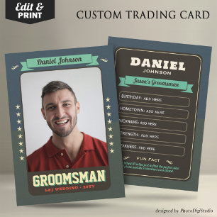Custom Team Groom Kaarten Groomsmen Trading Kaarte Contactkaartje