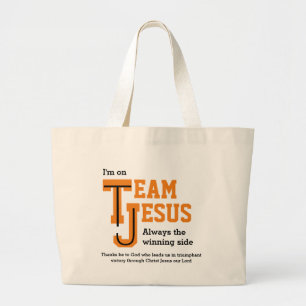 Custom TEAM JESUS Christelijk Grote Tote Bag